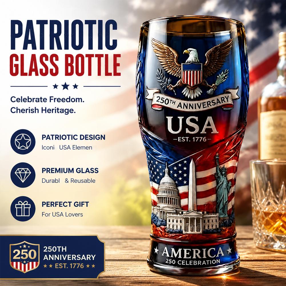 Wine Beer Glass - USA 250th Anniversary Beer Glass Embossed