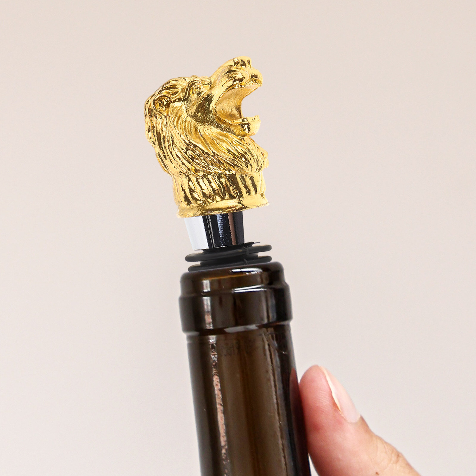 Lion Head Wine Stopper Metal B - Wine To Beer To Liquor recension och pris