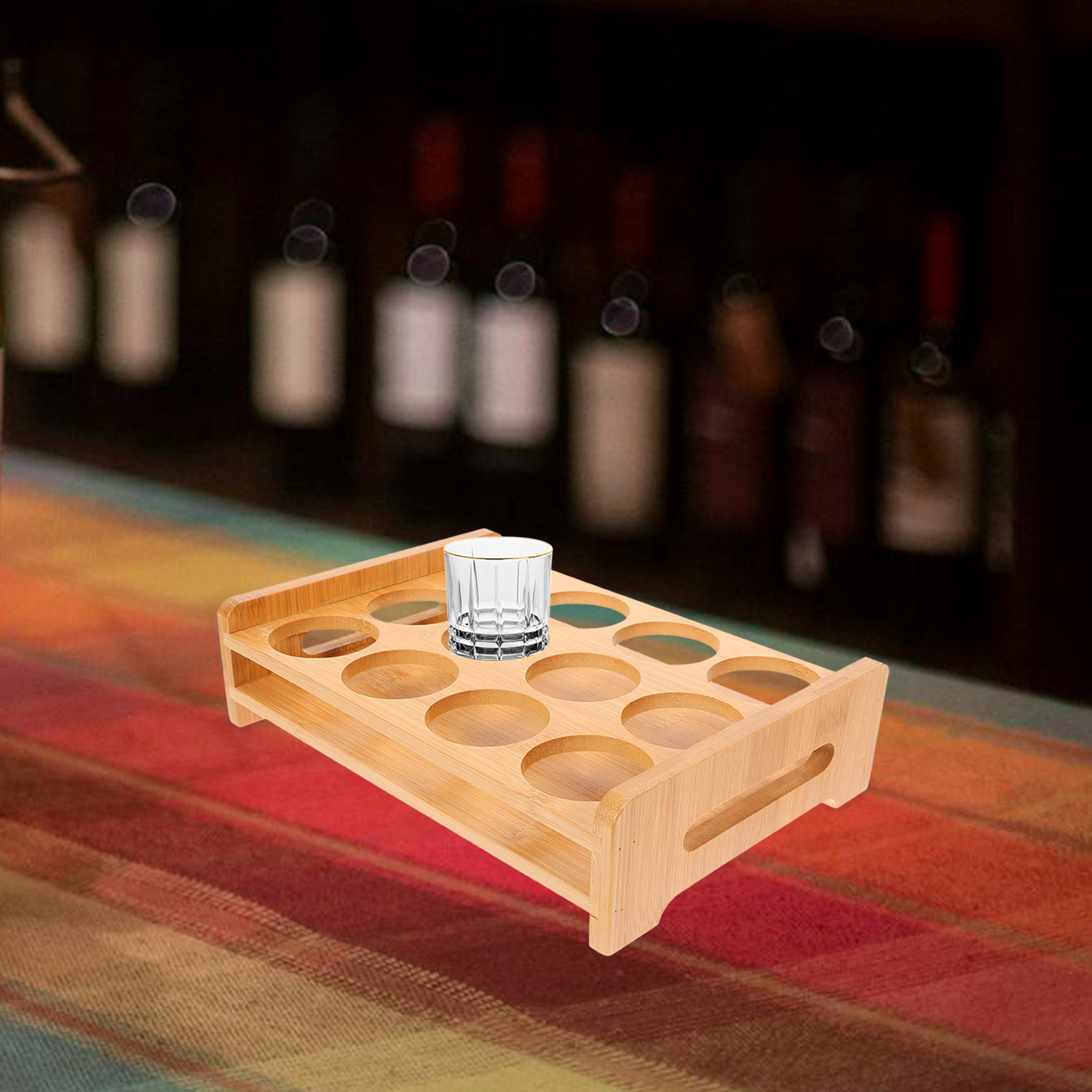 Bamboo Shot Glasses Holder Dis - Wine Beer Bar recension och pris