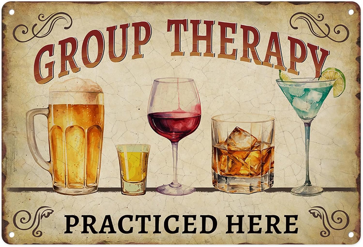 Metal Sign Beer Whiskey Wine V - Wine X Beer recension och pris
